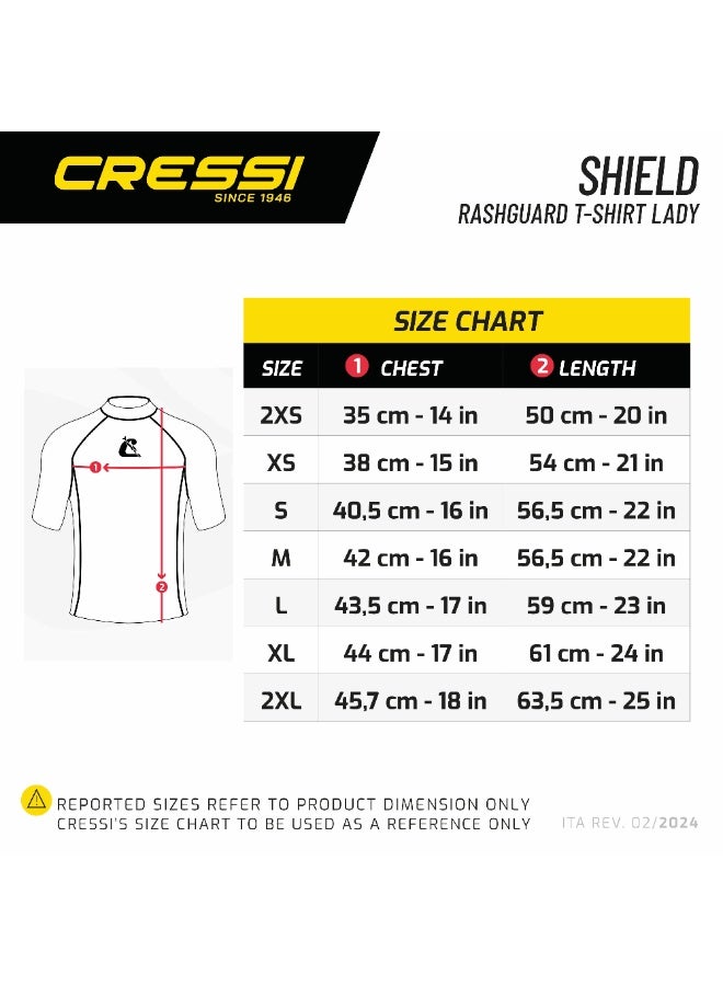 Cressi Shield Rashguard T-shirt Lady Aquamarine/Pink - Image 2