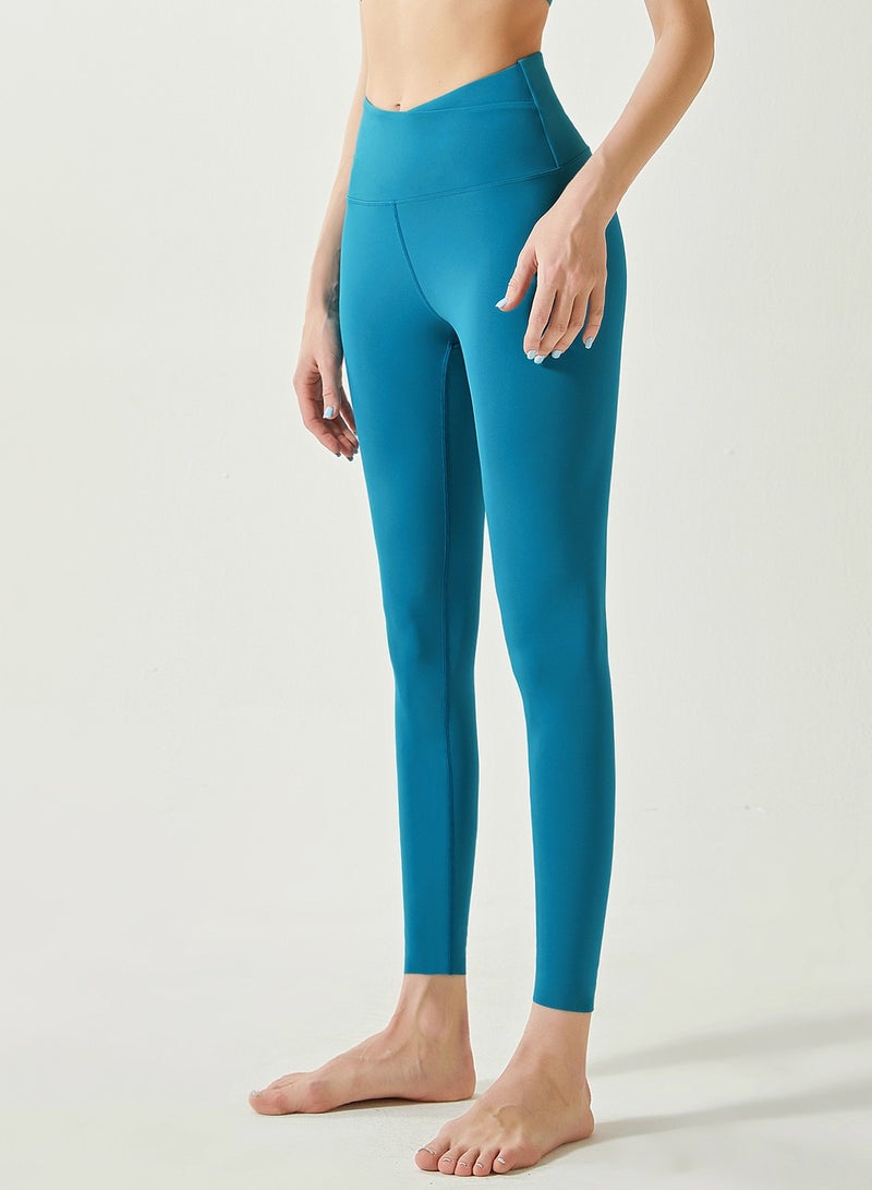 Loquat Women Quick Dry Breathable Yoga Leggings Blue  - Image 1