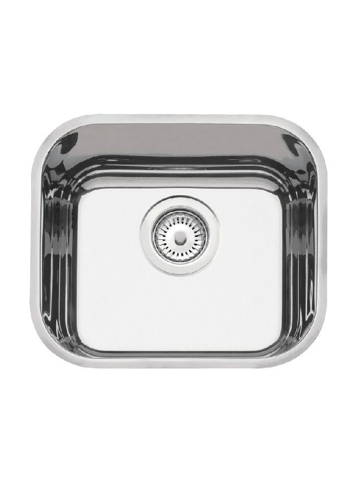 TRAMONTINA منذ 1911، صنع في البرازيل - وعاء لافينيا 40x34 سم 40 BL من الفولاذ المقاوم للصدأ بتشطيب مصقول مع مصفاة - Image 1