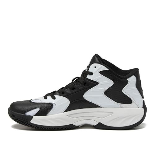 SHAQ Devastator 2.0 High Top Basketball Shoes for Men, Indoor or Outdoor Court Basketball Mens Sneakers - Black, White, Green or Blue Size 8 to 13 - Black/White, 10.5 Medium - Image 3
