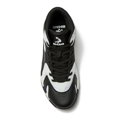 SHAQ Devastator 2.0 High Top Basketball Shoes for Men, Indoor or Outdoor Court Basketball Mens Sneakers - Black, White, Green or Blue Size 8 to 13 - Black/White, 10.5 Medium - Image 4