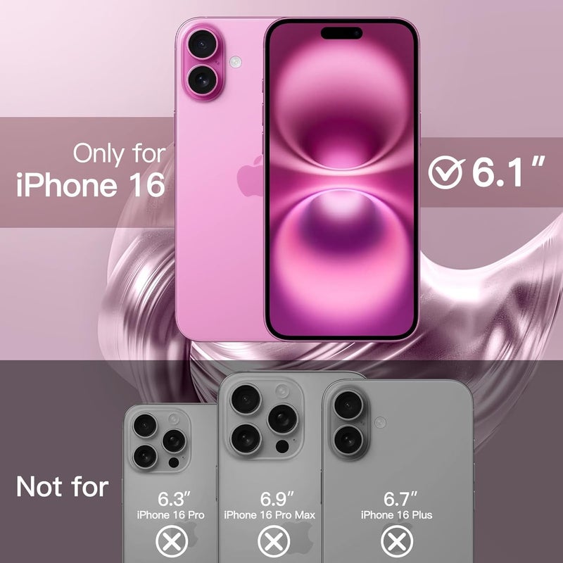 VONZEE Electroplating Transparent Clear Logo Cover TPU Case For iPhone 16 Case, Compatible with Magsafe, Full Body & Individual Camera Protection For Each Lens For Men & Women (Pink) - Image 2