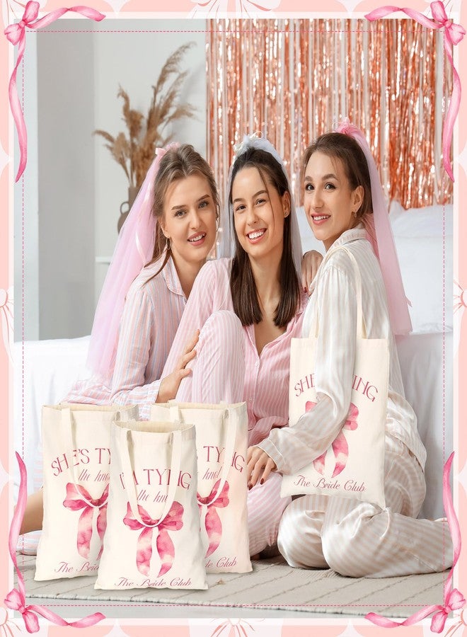 Aliceset مجموعة حقائب أليسيت المكونة من 8 قطع، مصنوعة من قماش قابل لإعادة الاستخدام، مثالية لحفلات توديع العزوبية، وحقائب هدايا وصيفات العروس، وحقائب حفلات الزفاف (لون وردي، عقد القران). - Image 2
