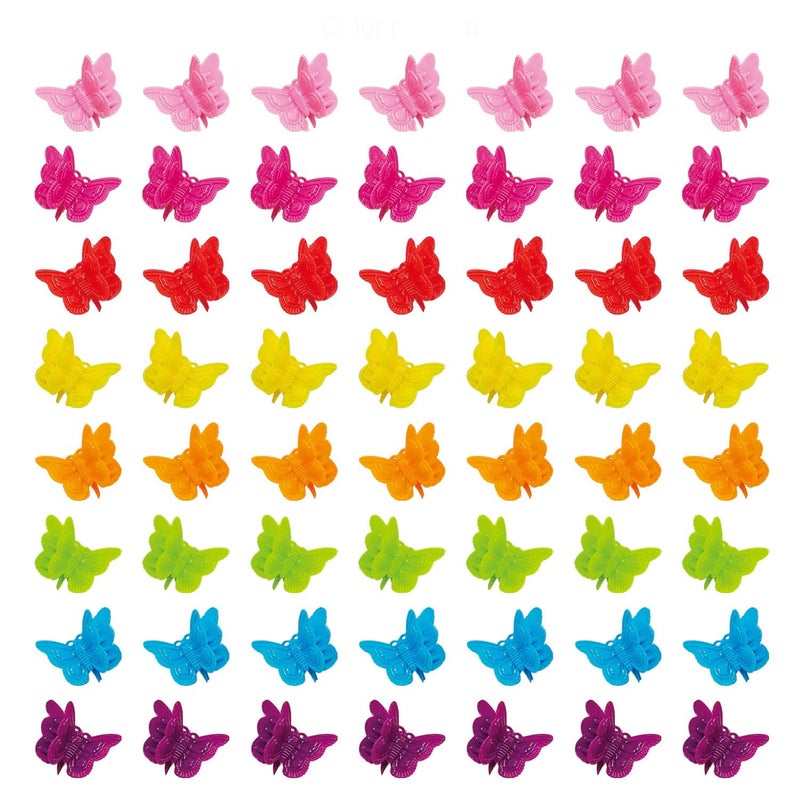 XIEHE 50 Packs Assorted Color Butterfly Hair Clips, Beautiful Mini Butterfly Hair Clips Hair Accessories for Women and Girls (50 pcs Random Colour) - Image 1