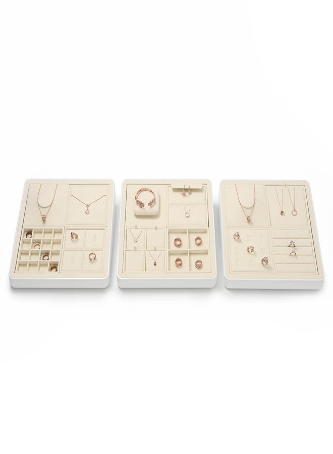 Oirlv Microfiber Jewelry Display Tray Necklace Display Stand Necklace Holder(Beige) - Image 4
