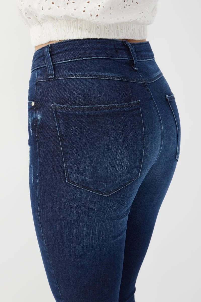 باني جينز Women's Skinny Fit Flexible Trousers Dark Blue