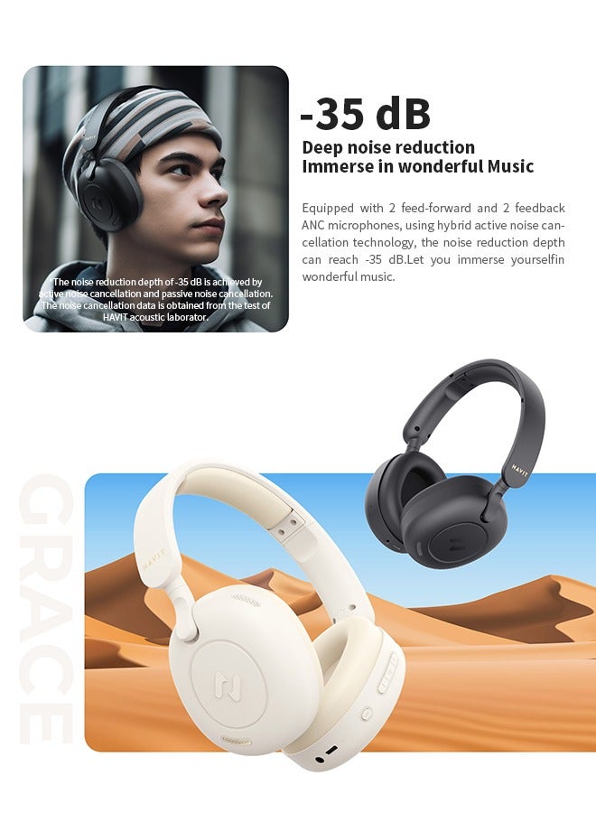 havit Headphones, Bluetooth Headset, -35 dB Deep Noise Cancellation, Suitable for Gamers and Live Streaming - Image 3