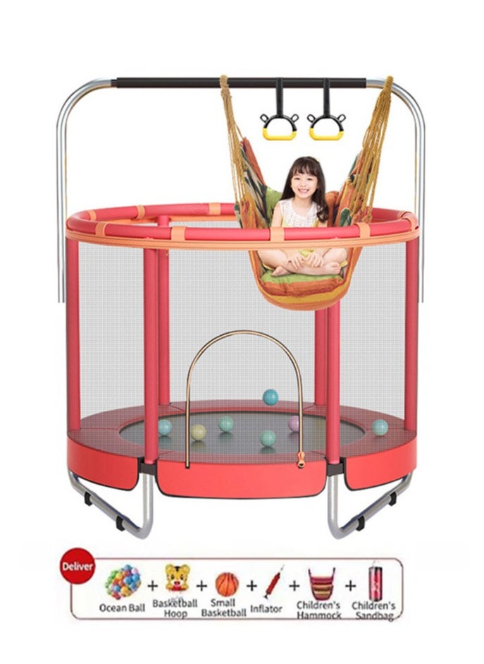 Arabest 1.4M Ultra-Quiet Kids Indoor Trampoline – Safe, Space-Saving & Reinforced Design for Multi-Fun Home Playtime!  - Image 1