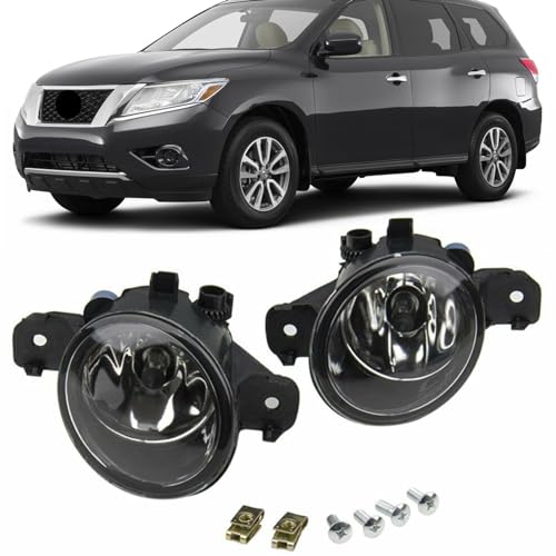 Prefer Warehouse Pair of Front Fog Light Lamp Compatible With Nissan Pathfinder 2013-2016 Replaces 261559B91C NI2592122 261509B91C NI2593122 261559B91D 195916001, black - Image 1