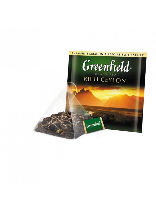 Greenfield Greenfield Rich Ceylon Pyramid Collection 20 Pyramids In Special Foil Sachets Black Tea Finely Selected Speciality Tea - Image 2