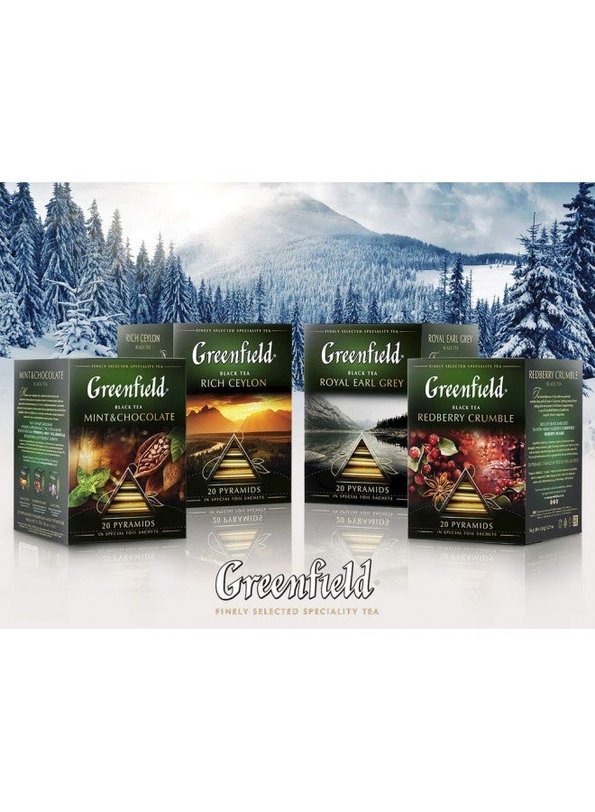 Greenfield Greenfield Rich Ceylon Pyramid Collection 20 Pyramids In Special Foil Sachets Black Tea Finely Selected Speciality Tea - Image 4