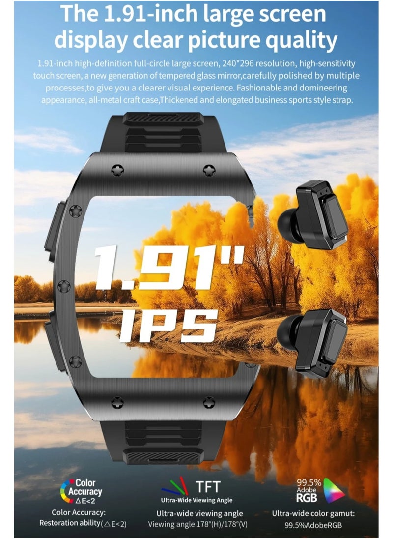 AROAQ - JM09 TWS Smart Watch Wireless Earphones 2 in 1 Bluetooth Call Earphones Music Playing Sports Fitness - Image 1