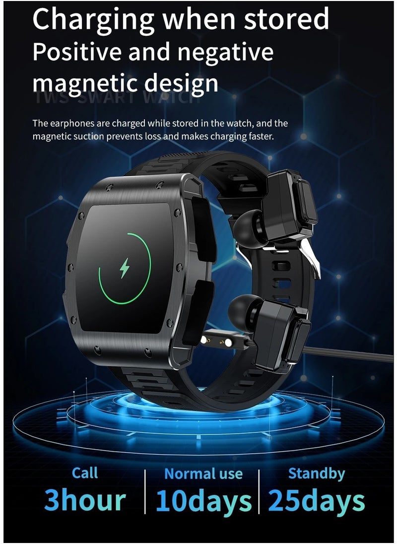 AROAQ - JM09 TWS Smart Watch Wireless Earphones 2 in 1 Bluetooth Call Earphones Music Playing Sports Fitness - Image 1