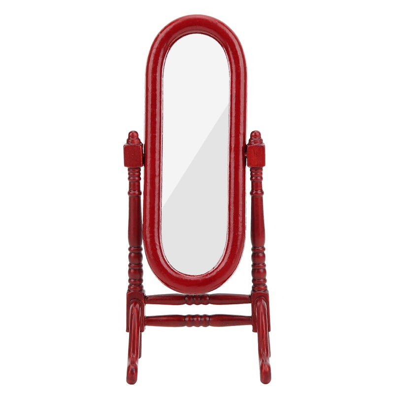 1:12 Mini Doll House Full Length Dressing Mirror Model Accessory Room Furniture Toy(Brown ) - Image 2