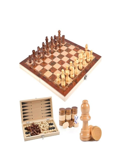3 in 1 Portable Magnetic Folding Chess Board Set Portable Chess Board Set for Adults/Kids Unique Chess Board Set (Small)