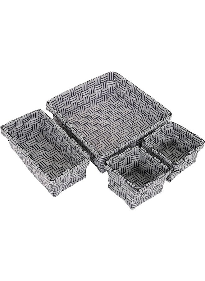 Home Pro - Organizer Basket 4-Pieces SetSturdy Lightweight and Easy to Maintain Ideal for clothes office stationery makeup items Basket Organizer Rectangular Premium - Image 1