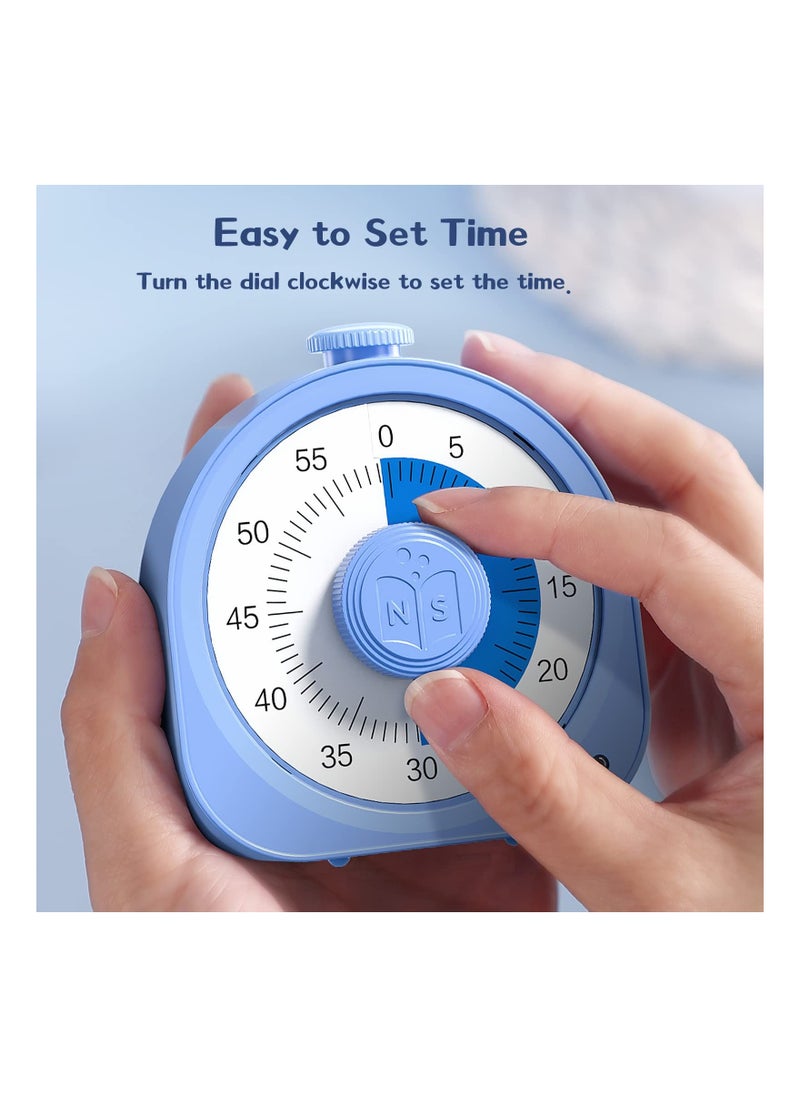 SYOSI - Timer Rechargeable 60 Minute Visual Timer Desk Countdown Time Clock for Kids and Adults, Kitchen Timer Cooking Pomodoro Timer Productivity, Time Management Tool for Teaching Classroom (Blue) - Image 1