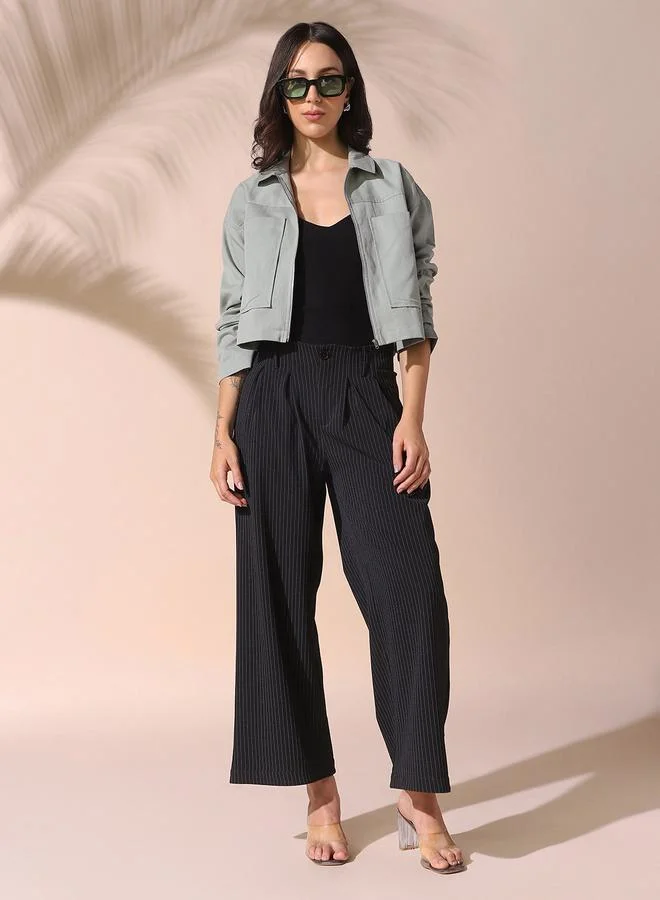 دينيس لينغو قميص نسائي قطن أخضر مريمي سادة بأزرار بقصة مريحة