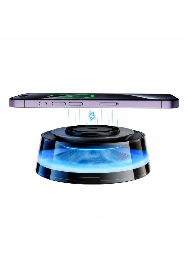 2-in-1 Smart Car Aromatherapy Diffuser & 15W Magnetic Wireless Fast Charger | Mount Fuji Cloud Air Freshener with RGB Ambient Light & Anti-Slip Base - Image 1