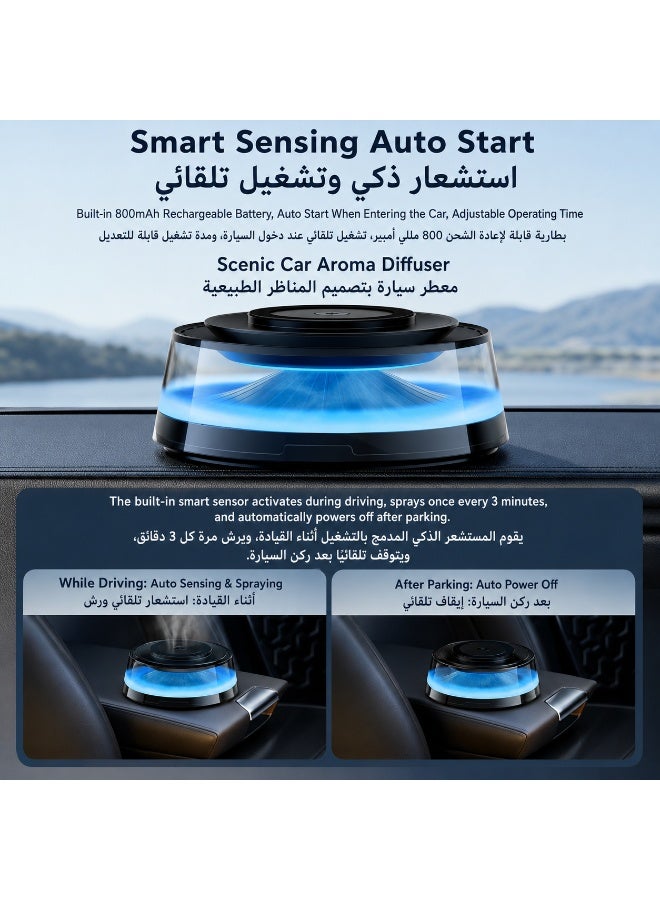 2-in-1 Smart Car Aromatherapy Diffuser & 15W Magnetic Wireless Fast Charger | Mount Fuji Cloud Air Freshener with RGB Ambient Light & Anti-Slip Base - Image 5