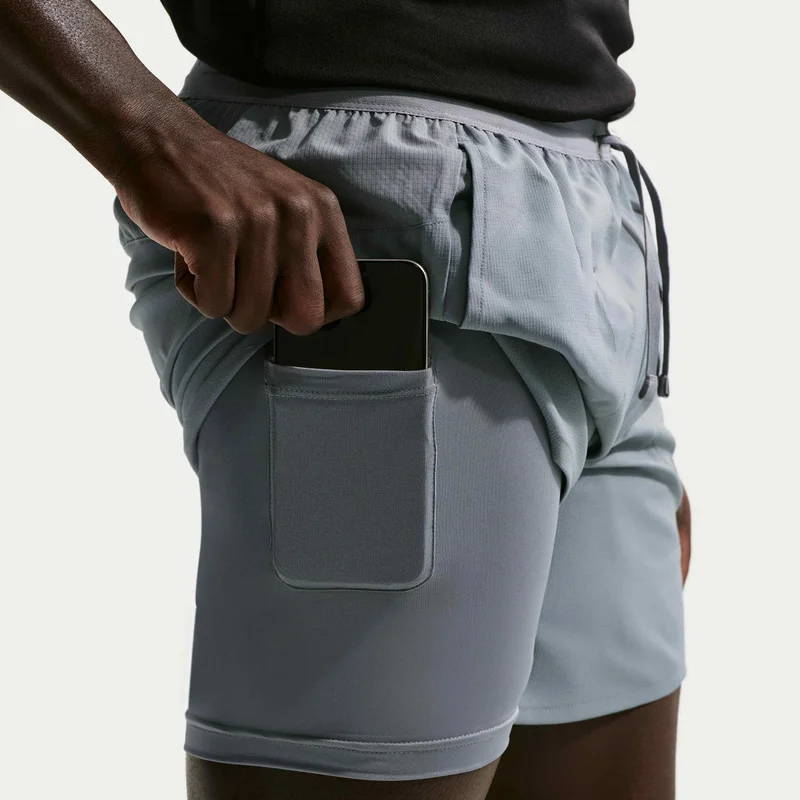 Nike Grey Men's Stride Dri-FIT 2-in-1 Running Shorts for Men | Best Price UAE