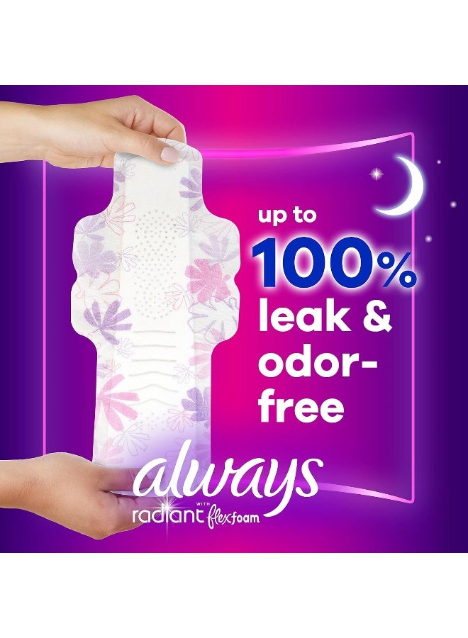 Always Radiant Flexfoam Pads for Women, Size 5, Extra Heavy Overnight Absorbency, With Wings, Scented, 18Count - Image 3