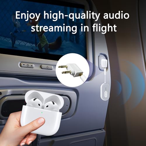 OQIMAX Bluetooth 5.3 Adapter for Airplane, Bluetooth Transmitter Receiver for 2 AirPods or BT Devices, Low Latency, Audio Adpater with 3.5mm Jack & RCA Cable for TV PC Gym Switch Car/Home Stereo - Image 2