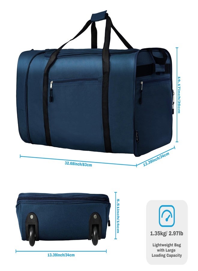 Finnhomy Expandable Rolling Duffel Bag with 2 Wheels Foldable Duffel Bag for Travel Carry on Duffel Bag with Wheels, BLUE, 32.68 x 13.39 x 14.17 inches, Foldable Luggage With Wheels - Image 2