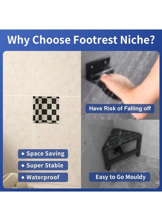 Bernkot Tile Ready Shower Niche, Interior 5.5'' x 6.5'' Shower Footrest Niche for Bathroom Shower Wall, Small Pre-fabricated Wall Niche Ready to Tile (5.5'' x 6.5'') - Image 4