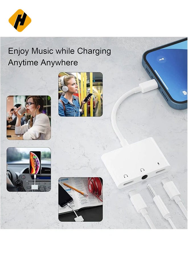HuHa - Lightning Headphone Audio Adapter Splitter for iPhone/iPad,Lightning to 3.5mm Headphone Jack Adapter & dongle,Aux Audio Adapter for iPhone 14/13/12/11/X/8/8plus/7/7plus/iPad Support iOS 16 - Image 1