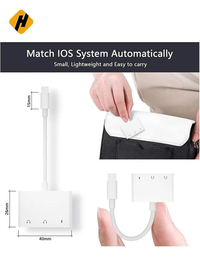 HuHa - Lightning Headphone Audio Adapter Splitter for iPhone/iPad,Lightning to 3.5mm Headphone Jack Adapter & dongle,Aux Audio Adapter for iPhone 14/13/12/11/X/8/8plus/7/7plus/iPad Support iOS 16 - Image 1