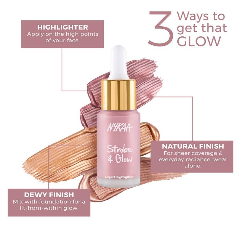 Nykaa Strobe Glow Liquid Highlighter Blushed Moonlight - Image 3