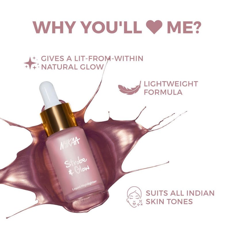 Nykaa Strobe Glow Liquid Highlighter Blushed Moonlight - Image 5