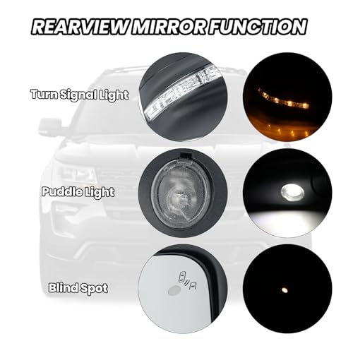 MOFOAP Right Passenger Side Door Mirror Compatible with Ford Explorer 2011-2015 Mirrors with Power Glass Heated with Turn Signal Light Puddle Lamp Blind Spot Detection Textured Black (9 Pins) - Image 4