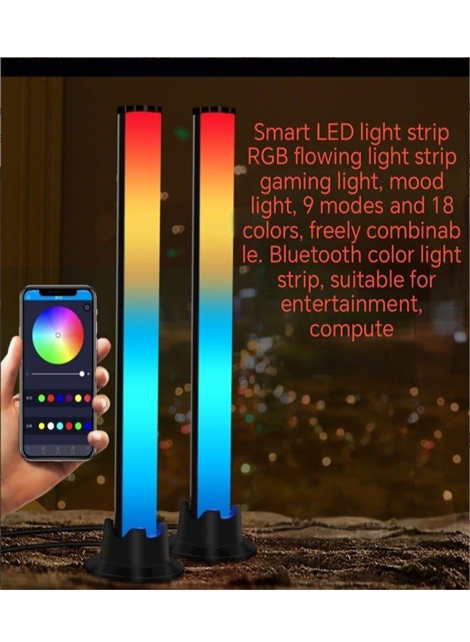 Smart RGB LED Light Strip 🌈 9 Modes & 18 Colors 🎶 Bluetooth App Control, Freely Combinable – Gaming, TV, Computer & Room Decoration [2-Pack] - Image 1