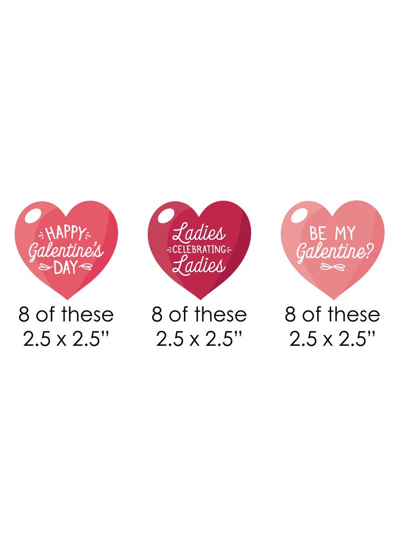 Big Dot of Happiness Big Dot of Happiness Happy Galentines Day - Paper Straw Decor - Valentines Day Party Striped Decorative Straws - Set of 24  - Image 2