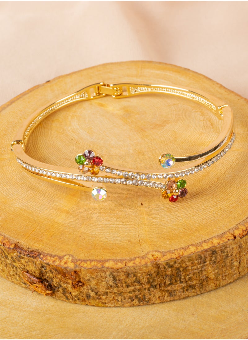 The Black Pearl Accessories - Multi Colored Zirconic Platinum Bracelet - Image 1