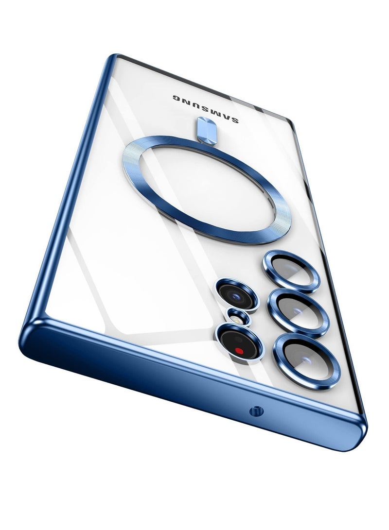 بورتوني جراب Galaxy S23 Ultra MagSafe مع واقي عدسة الكاميرا المغناطيسي الشفاف الحماية الكاملة بطلاء مضاد للخدش رفيع رفيع لهاتف Samsung Galaxy S23 Ultra - Image 1