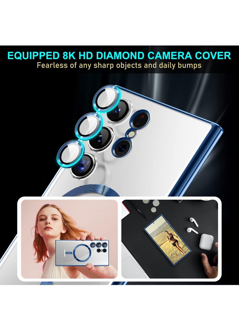 بورتوني جراب Galaxy S23 Ultra MagSafe مع واقي عدسة الكاميرا المغناطيسي الشفاف الحماية الكاملة بطلاء مضاد للخدش رفيع رفيع لهاتف Samsung Galaxy S23 Ultra - Image 2