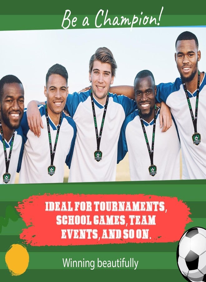 Loetere 12/24/36 Pcs 2.56" Award Medals Bulk with Neck Ribbon Sport Winner Medal Trophy for Team Tournaments Prize Gift Participation Competition Party Favor(24 Pcs,Soccer) - Image 5