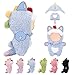VVQUI Clothes for LABUBU 17cm Doll NO Dolls Dinosaur Outfit for LABUBU Dino Dolls Keychain Accessories Faking Animal Style Outfit Jumpsuit Dinosaur Costume for LABUBU Light Blue - Image 2