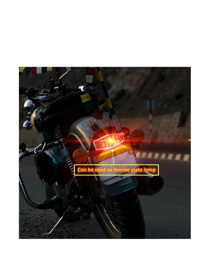 Loquat Motorcycle Tail Light, LED Tail Light with License Lamp Bracket, 12V Integrated Turn Signals u0026 Brake Stop Light Universal for Motorbike Dirt Bike Scooter ATV(Black) - Image 3