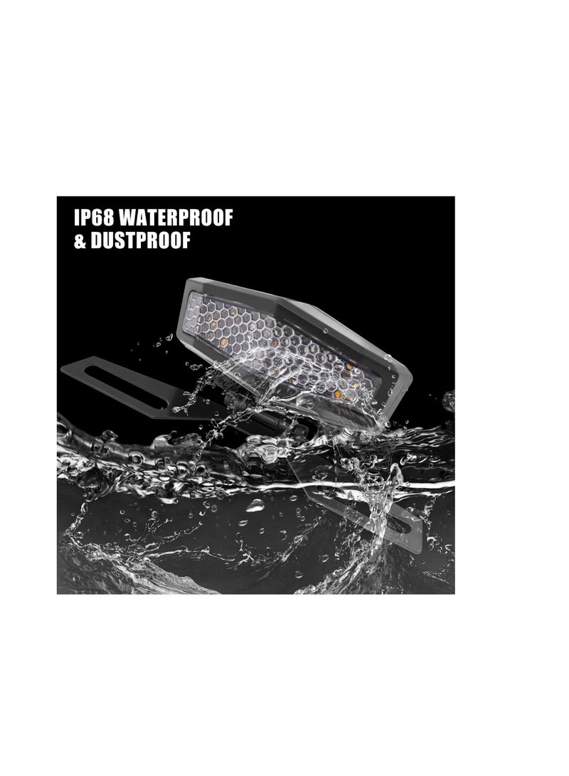 Loquat Motorcycle Tail Light, LED Tail Light with License Lamp Bracket, 12V Integrated Turn Signals u0026 Brake Stop Light Universal for Motorbike Dirt Bike Scooter ATV(Black) - Image 4