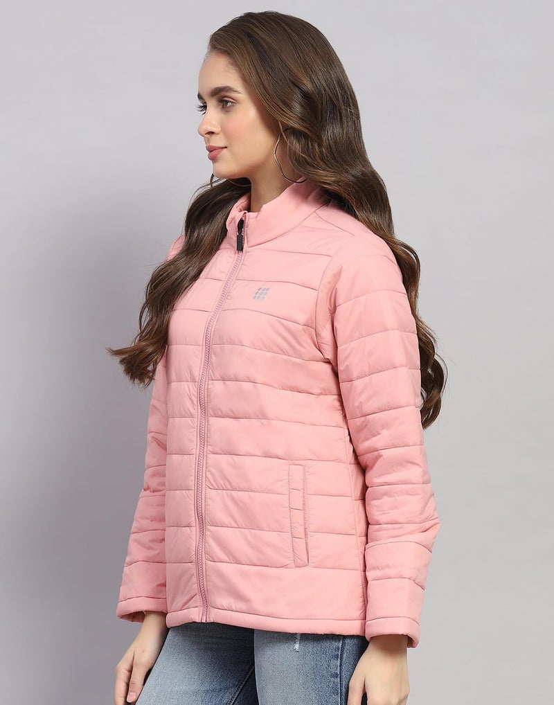 Rockit from House of Monte Carlo Womens Pink Solid Mock Neck Full Sleeve Jacket (2240102635-6-36) - Image 2
