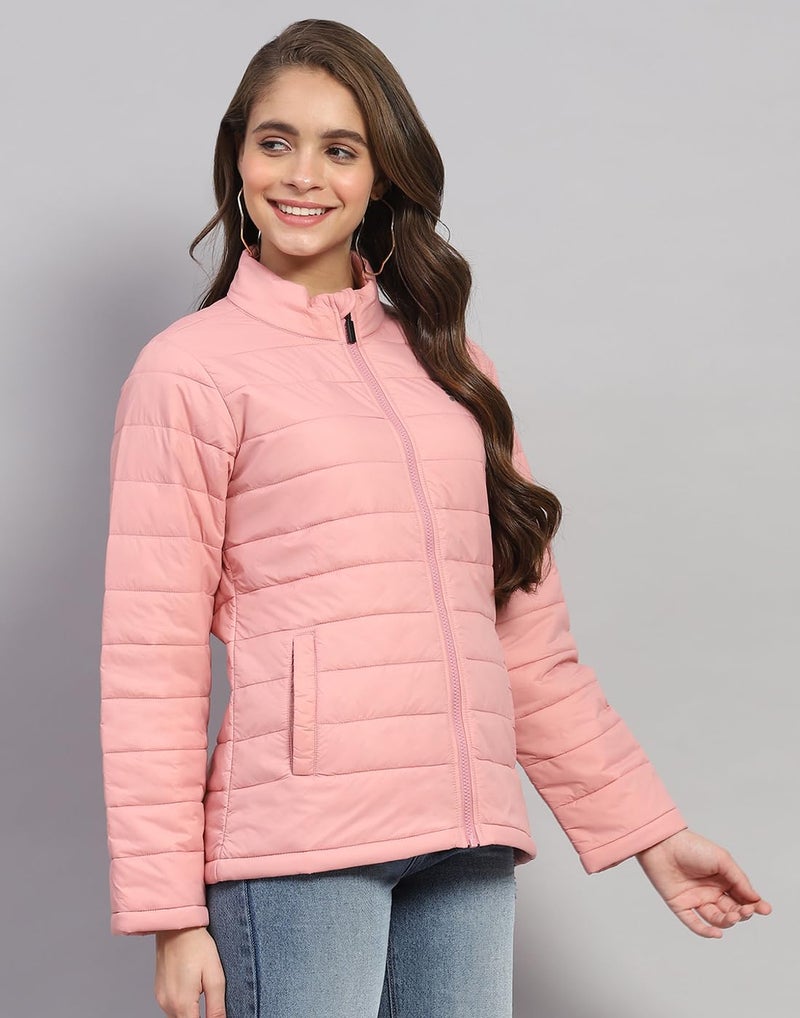 Rockit from House of Monte Carlo Womens Pink Solid Mock Neck Full Sleeve Jacket (2240102635-6-36) - Image 3