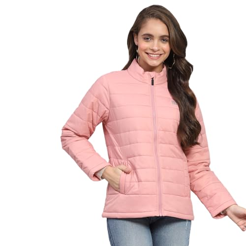 Rockit from House of Monte Carlo Womens Pink Solid Mock Neck Full Sleeve Jacket (2240102635-6-36) - Image 1