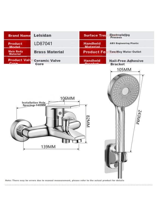Larsd Shower Faucet Mixer Set With Handheld Shower Head Cold Hot Triple Bath Shower Switch Bathtub Faucet Ld87041 - Image 1