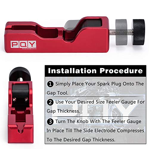 PQY Universal Spark Plug Gap Tool for Most 10mm 12mm 14mm 16mm Spark Plugs Red - Image 3