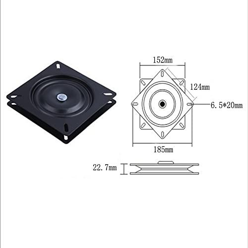 Lokatall 6 Inch Swivel Plate - Heavy Duty Turntable Bearing With 360 Rotating Base for Bar Stool, Chair, TV Table, Boat Seat - Square Steel Ball Bearing - Image 2