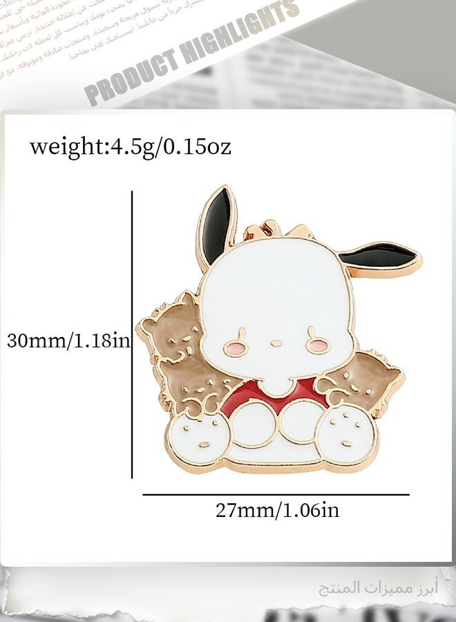 Sanrio 4PCS Cute Enamel Pins Set, 30mm Cartoon Character Badges, Kawaii Lapel Pin Brooches for Backpacks Clothes Decoration, Gift for Kids Girls - Image 3